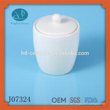 Zuckersalz Keramik-Aufbewahrungsglas mit Deckel, weißes Keramikgefäß, Lebensmittelaufbewahrung mit Deckel
